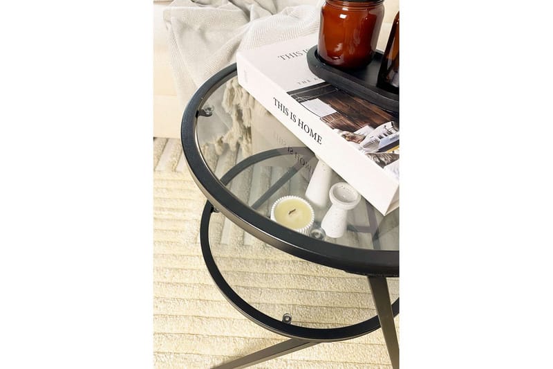 Lorigulla Sidebord 42x42 cm - Sort/Grå - Møbler - Borde - Aflastningsbord - Lampebord