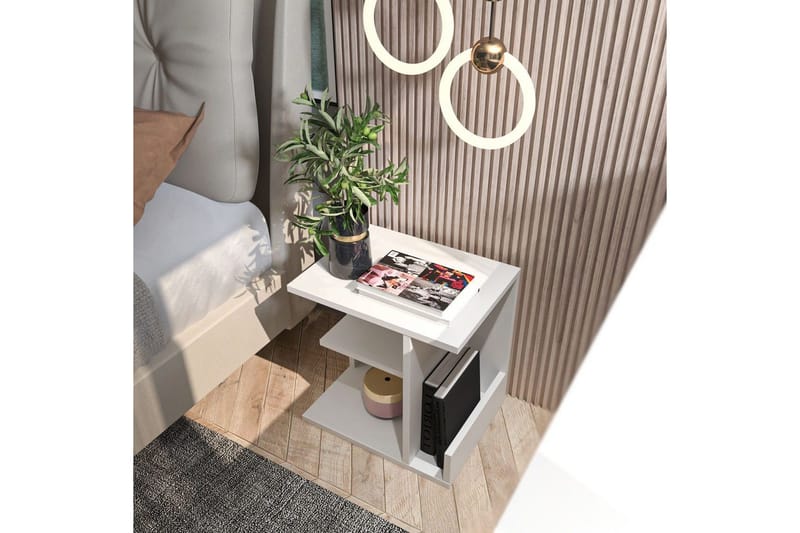 Lorik Natbord 45 cm - Hvid - Møbler - Borde - Aflastningsbord - Sengebord