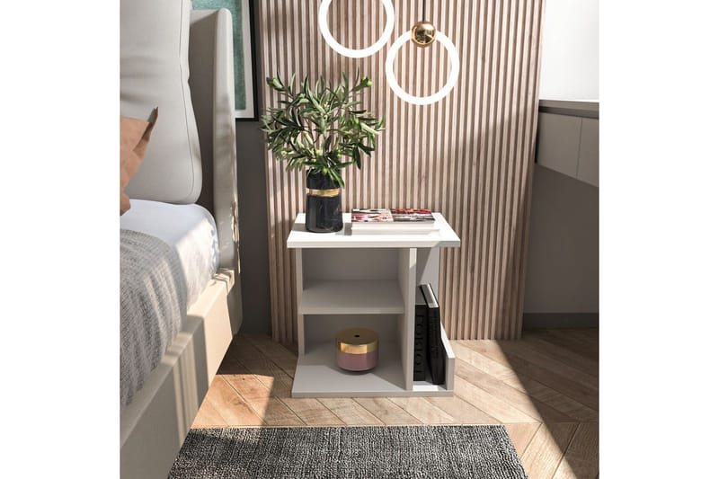 Lorik Natbord 45 cm - Hvid - Møbler - Borde - Aflastningsbord - Sengebord
