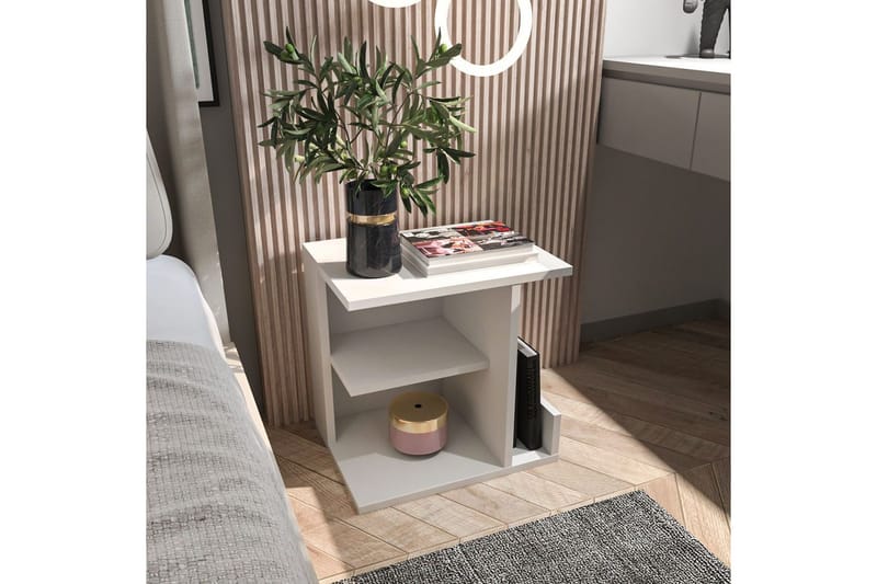 Lorik Natbord 45 cm - Hvid - Møbler - Borde - Aflastningsbord - Sengebord