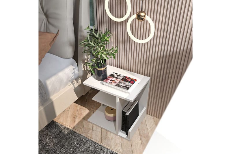 Lorik Natbord 45 cm - Hvid - Møbler - Borde - Aflastningsbord - Sengebord