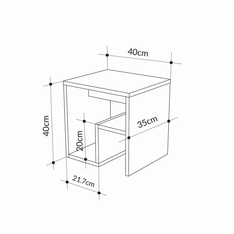 Lumira Sidebord 40 cm - Hvid - Møbler - Borde - Aflastningsbord - Lampebord