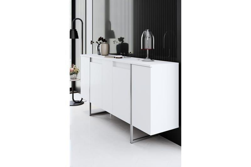 Luxe Konsolbord 160 cm - Hvid/Sølv - Møbler - Borde - Aflastningsbord - Entrébord