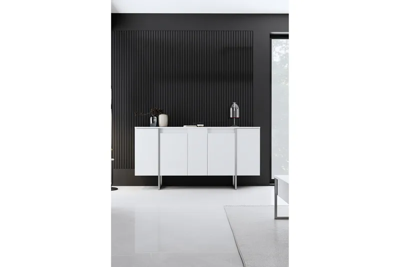 Luxe Konsolbord 160 cm - Hvid/Sølv - Møbler - Borde - Aflastningsbord - Entrébord