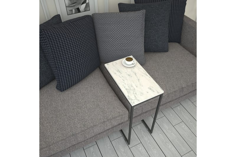 Maddeson Sidebord 46 cm - Sort / hvid - Lampebord - Bakkebord & små borde