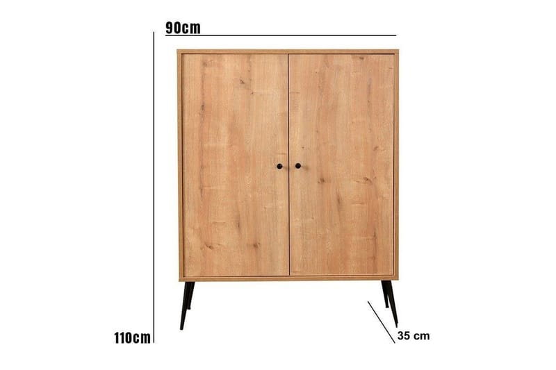 Makhan Sidebord 90 cm - Eg/Sort - Møbler - Borde - Aflastningsbord - Lampebord