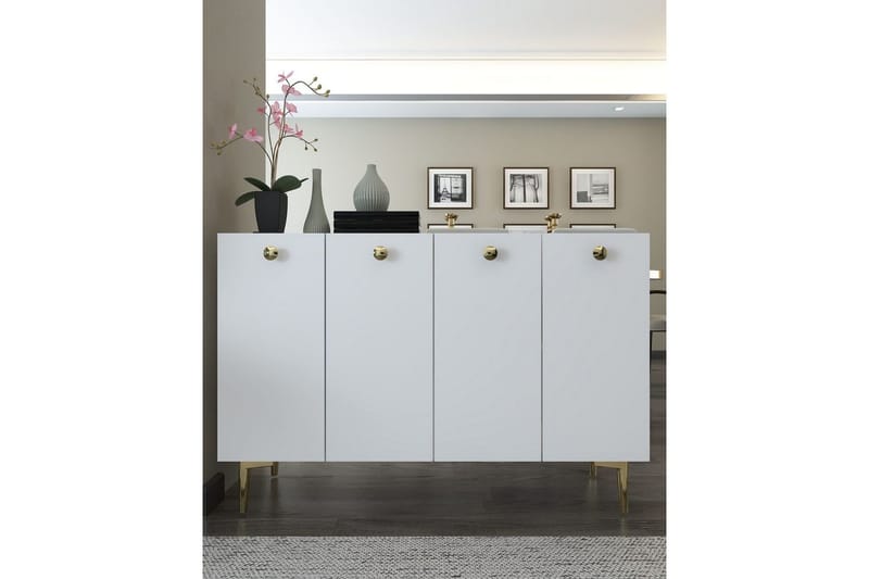 Mangvar Konsolbord 120 cm - Hvid/Guld - Møbler - Borde - Aflastningsbord - Entrébord