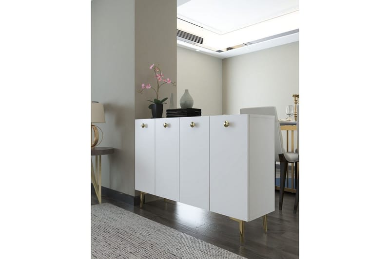 Mangvar Konsolbord 120 cm - Hvid/Guld - Møbler - Borde - Aflastningsbord - Entrébord