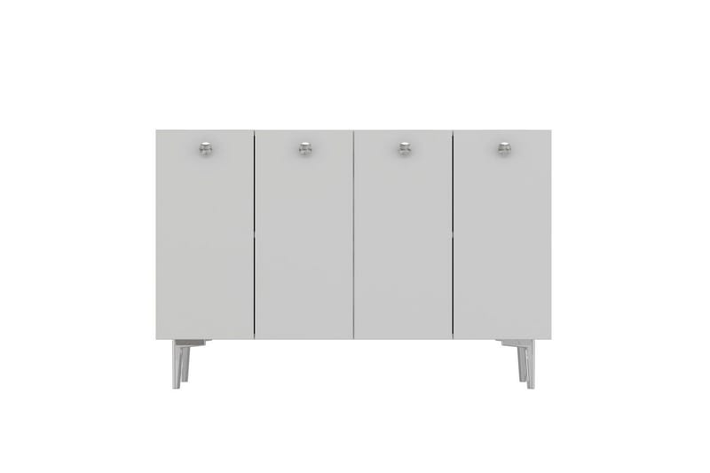 Mangvar Konsolbord 120 cm, Hvid/Sølv