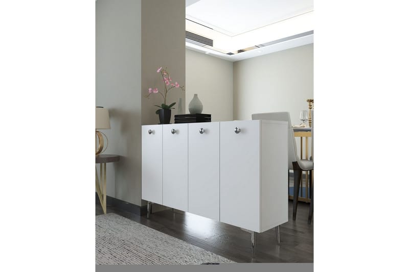 Mangvar Konsolbord 120 cm - Hvid/Sølv - Møbler - Borde - Aflastningsbord - Entrébord