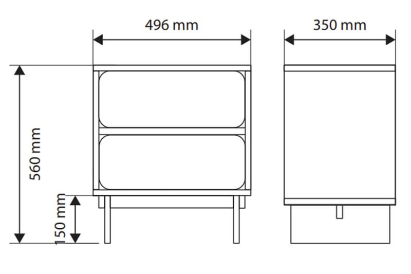 Marinport Natbord 50 cm - Beige - Møbler - Borde - Aflastningsbord - Sengebord
