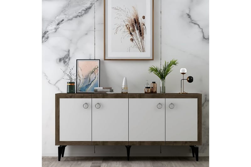 Masahide Konsolbord 150 cm - Valnød/Hvid - Møbler - Borde - Aflastningsbord - Entrébord