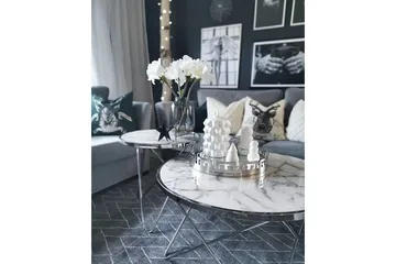 Meerah skænk Marble effekt - Hvid - Møbler - Borde - Aflastningsbord - Indskudsborde