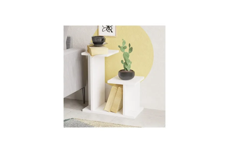 Mijara Sidebord 46 cm - Hvid - Møbler - Borde - Aflastningsbord - Lampebord