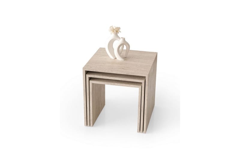 Miraen Sæt borde 50 cm - Travertin - Møbler - Borde - Aflastningsbord - Indskudsborde