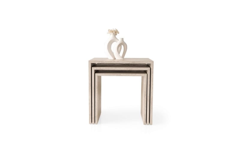 Miraen Sæt borde 50 cm - Travertin - Møbler - Borde - Aflastningsbord - Indskudsborde