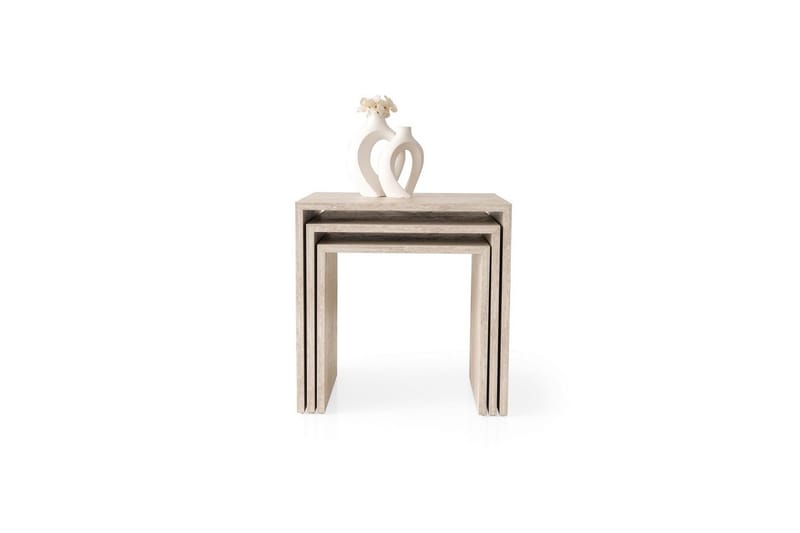 Miraen Sæt borde 50 cm - Travertin - Møbler - Borde - Aflastningsbord - Indskudsborde