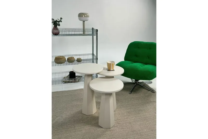 Miu Sæt borde 35 cm - Creme - Møbler - Borde - Aflastningsbord - Indskudsborde