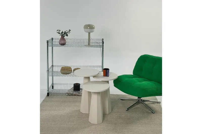 Miu Sæt borde 35 cm - Creme - Møbler - Borde - Aflastningsbord - Indskudsborde