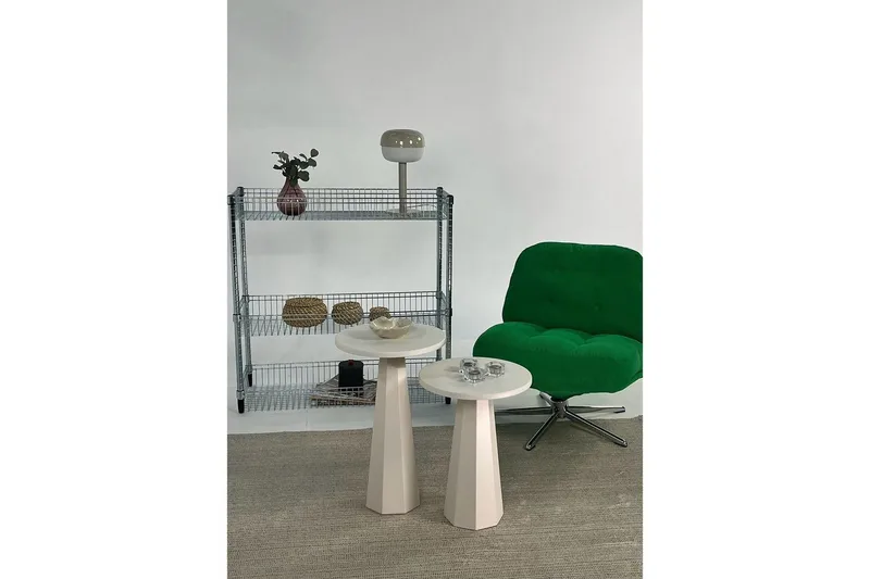 Miu Sæt borde 35 cm - Creme - Møbler - Borde - Aflastningsbord - Indskudsborde