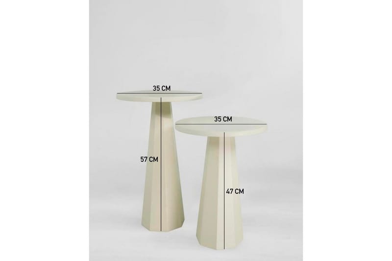 Miu Sæt borde 35 cm - Creme - Møbler - Borde - Aflastningsbord - Indskudsborde