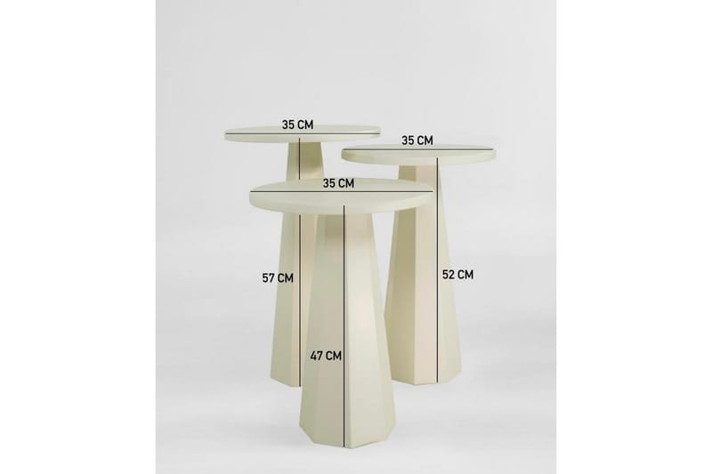 Miu Sæt borde 35 cm - Creme - Møbler - Borde - Aflastningsbord - Indskudsborde