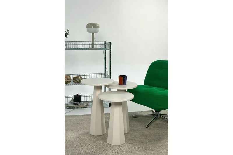 Miu Sæt borde 35 cm - Creme - Møbler - Borde - Aflastningsbord - Indskudsborde