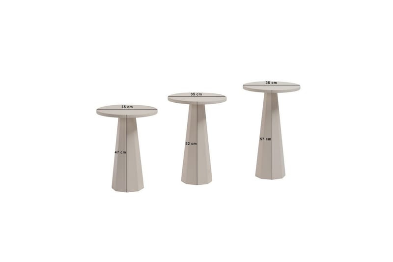 Miu Sæt borde 35 cm - Hvid - Møbler - Borde - Aflastningsbord - Indskudsborde