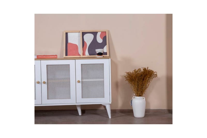 Mjudi Konsolbord 80 cm - Mellemfarvet træ/Hvid - Møbler - Borde - Aflastningsbord - Entrébord