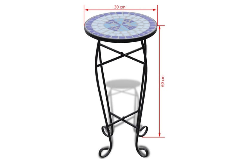 Moasikbord Blå Hvid - Blå - Lampebord - Bakkebord & små borde
