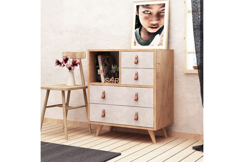 Mod design agentur - Træ / hvid - Møbler - Borde - Aflastningsbord
