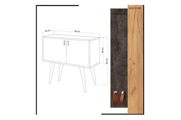Mod Design skænk Læder beslag - Grå / træ - Opbevaring - Opbevaringsmøbler - Skænke & sideboards