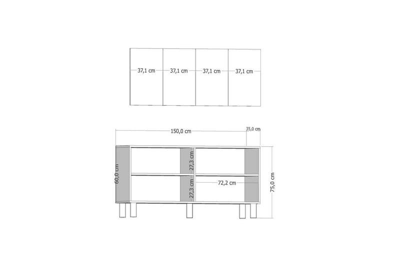 Mono Konsolbord 150 cm - Rødbrunt træ/Hvid - Møbler - Borde - Aflastningsbord - Entrébord