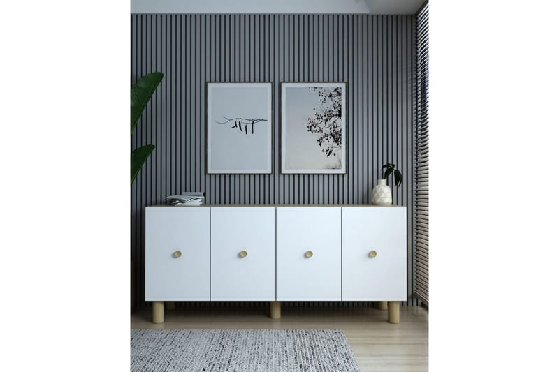 Mono Konsolbord 150 cm - Rødbrunt træ/Hvid - Møbler - Borde - Aflastningsbord - Entrébord