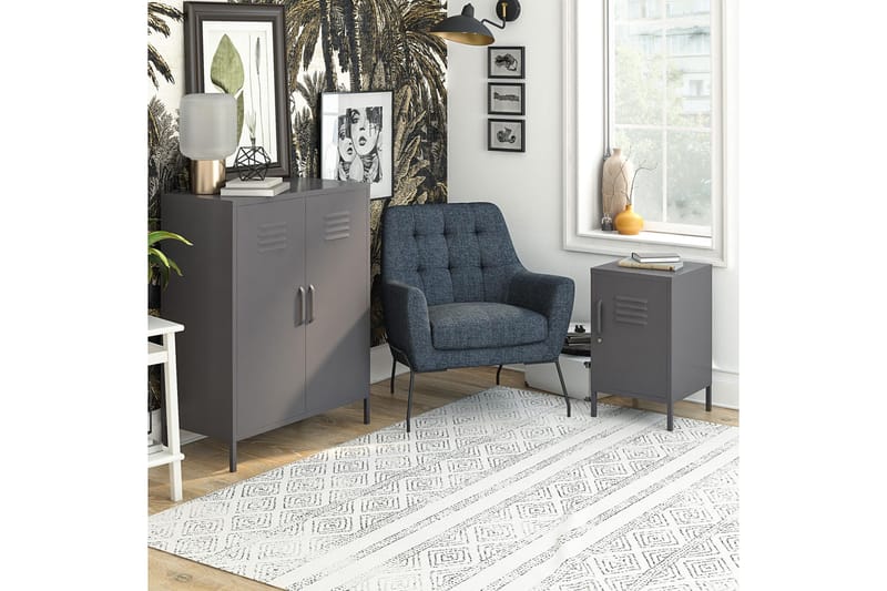 Moon Phases Sidobord 38x40 cm Blå Queer Eye Grey - Møbler - Borde - Aflastningsbord - Lampebord