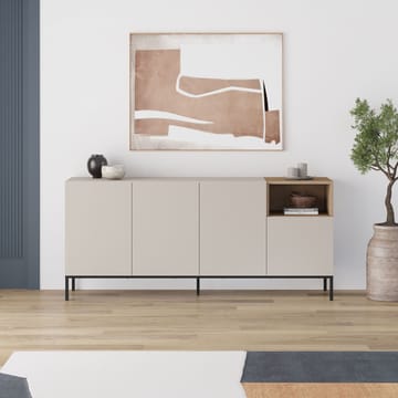 Morlen Konsol 180x80x41,8 cm - Sandstone, Natural Oak, Black - Møbler - Borde - Aflastningsbord - Entrébord
