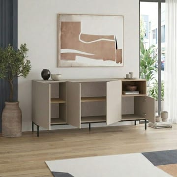 Morlen Konsol 180x80x41,8 cm - Sandstone, Natural Oak, Black - Møbler - Borde - Aflastningsbord - Entrébord