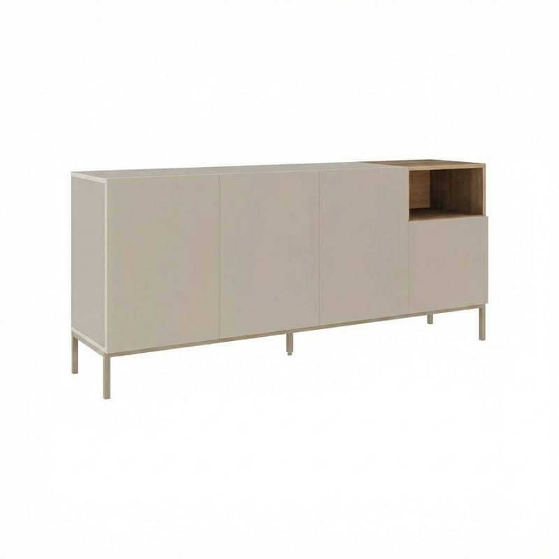 Morlen Konsol 180x80x41,8 cm - Sandstone og naturlig eg - Møbler - Borde - Aflastningsbord - Entrébord