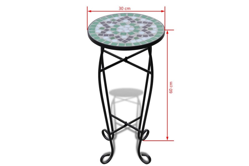 Mosaikbord Grøn Hvid - Grøn - Lampebord - Bakkebord & små borde