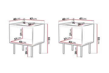 Munkedal Natbord 47 cm - Sort - Møbler - Borde - Aflastningsbord - Sengebord