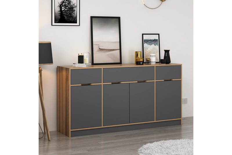 Munna Konsolbord 180 cm - Valnød/Antracit - Møbler - Borde - Aflastningsbord - Entrébord