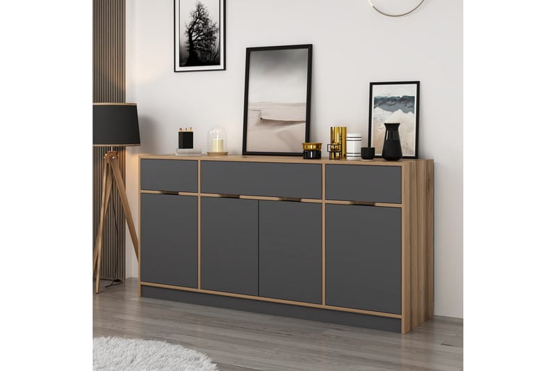 Munna Konsolbord 180 cm - Valnød/Antracit - Møbler - Borde - Aflastningsbord - Entrébord
