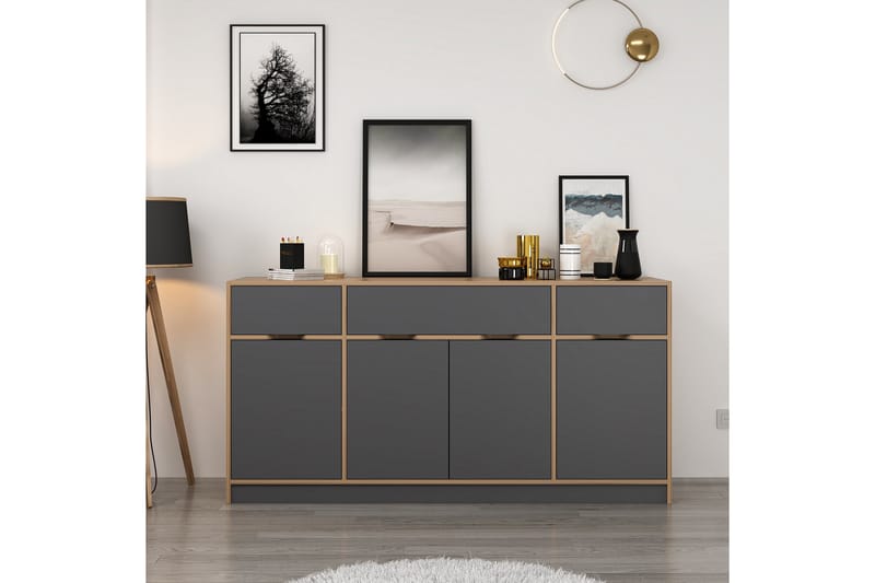 Munna Konsolbord 180 cm - Valnød/Antracit - Møbler - Borde - Aflastningsbord - Entrébord