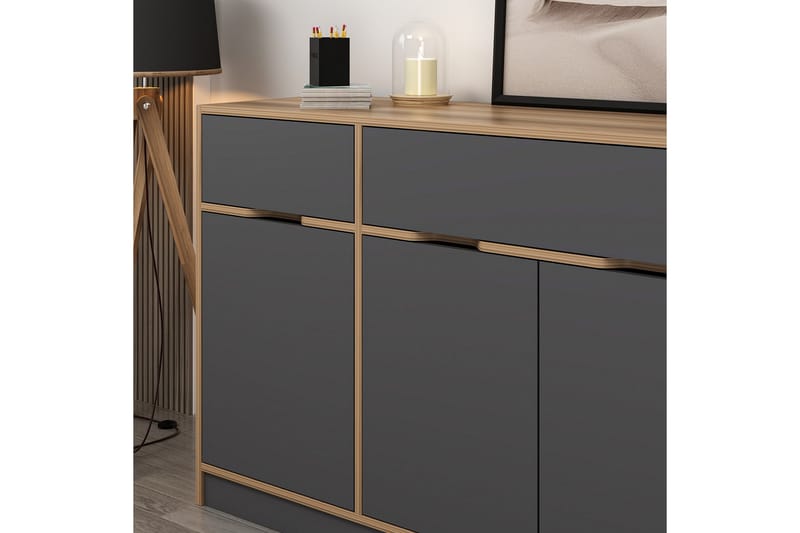 Munna Konsolbord 180 cm - Valnød/Antracit - Møbler - Borde - Aflastningsbord - Entrébord