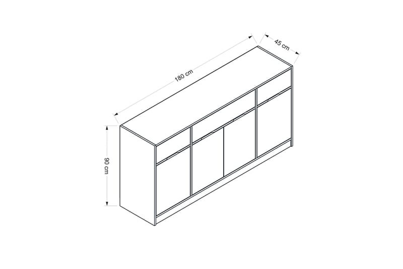 Munna Konsolbord 180 cm - Valnød/Antracit - Møbler - Borde - Aflastningsbord - Entrébord