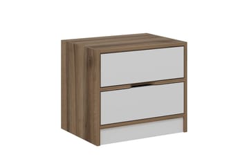 Munna Natbord 54 cm - Valnød/Hvid - Møbler - Borde - Aflastningsbord - Sengebord