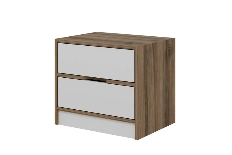 Munna Natbord 54 cm - Valnød/Hvid - Møbler - Borde - Aflastningsbord - Sengebord