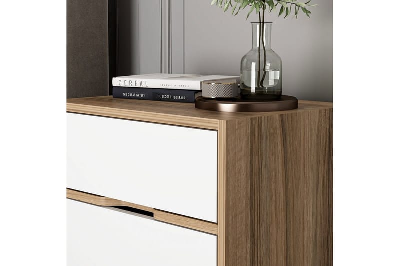 Munna Natbord 54 cm - Valnød/Hvid - Møbler - Borde - Aflastningsbord - Sengebord