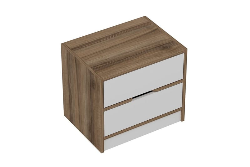 Munna Natbord 54 cm - Valnød/Hvid - Møbler - Borde - Aflastningsbord - Sengebord