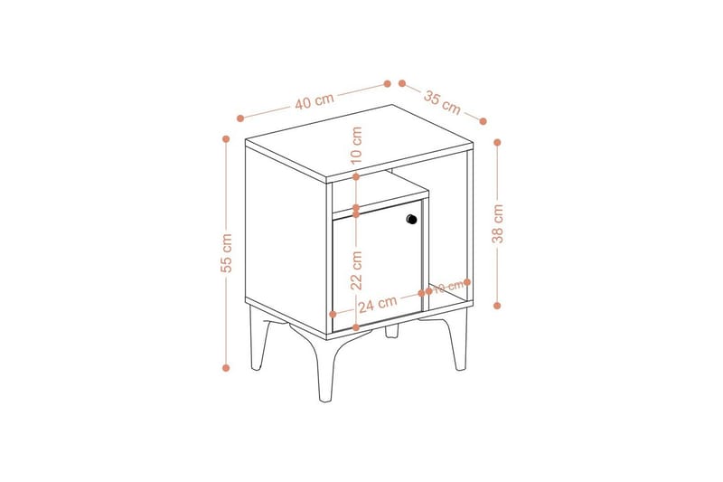 Natbord Cliffmarch Sudamal Eg - Sort/Mørkfarvet træ - Møbler - Borde - Aflastningsbord - Sengebord
